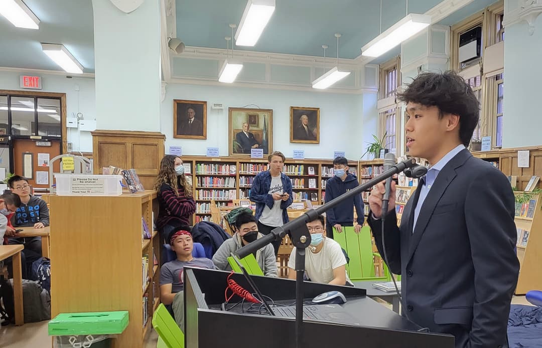 Speaker talking in the library